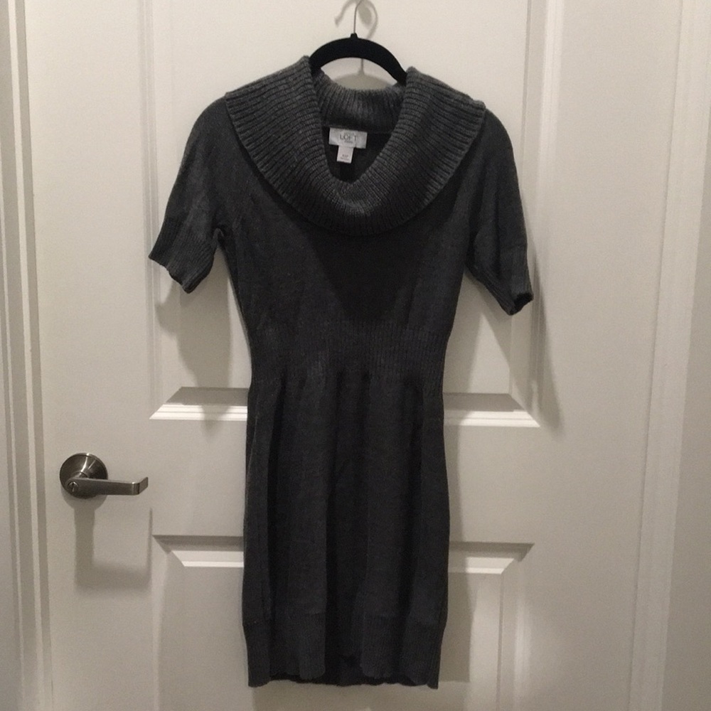 SOLD LOFT merino wool gray sweater dress